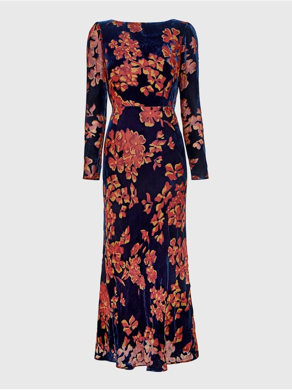 Saloni Tina Cowl Back Velvet Dress